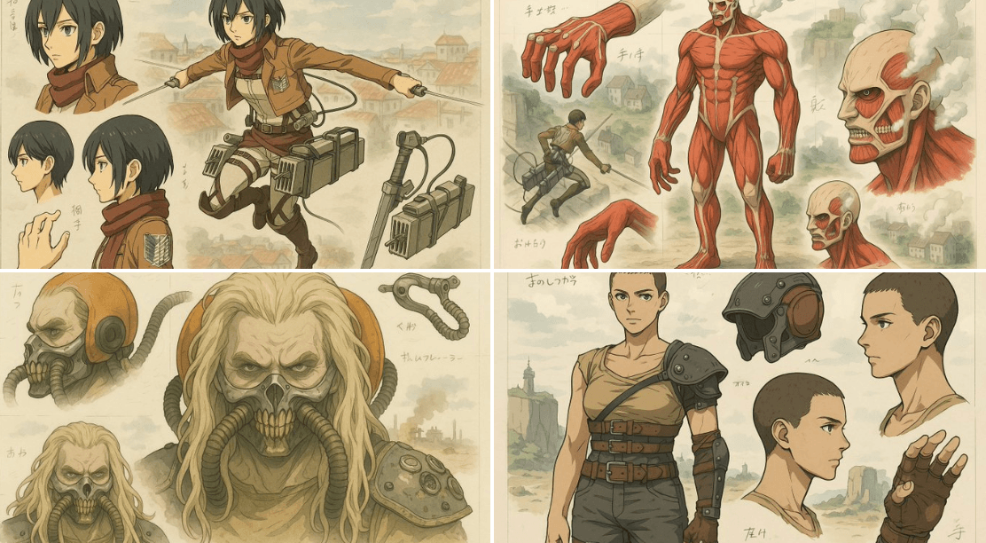 Anime Mecha Stylized Mechanical Design Blueprint