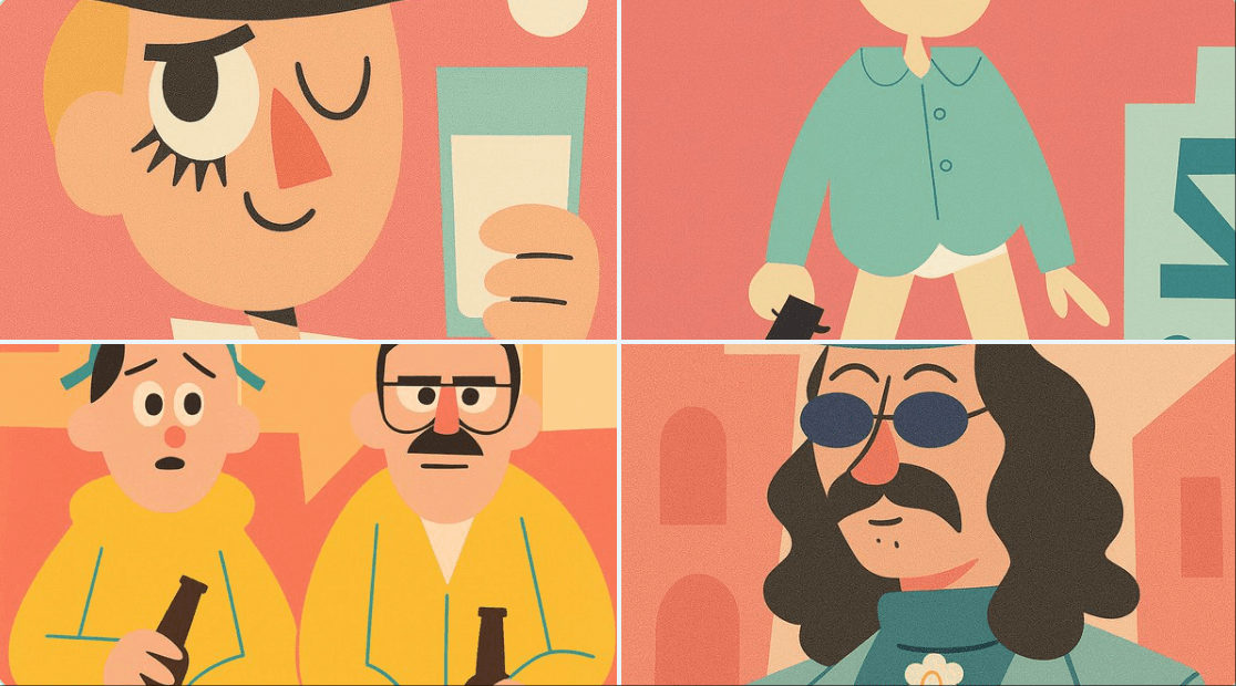 Cartoon modern style illustration