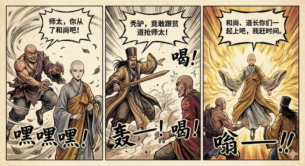 Hong Kong Wuxia 3-Panel Comic