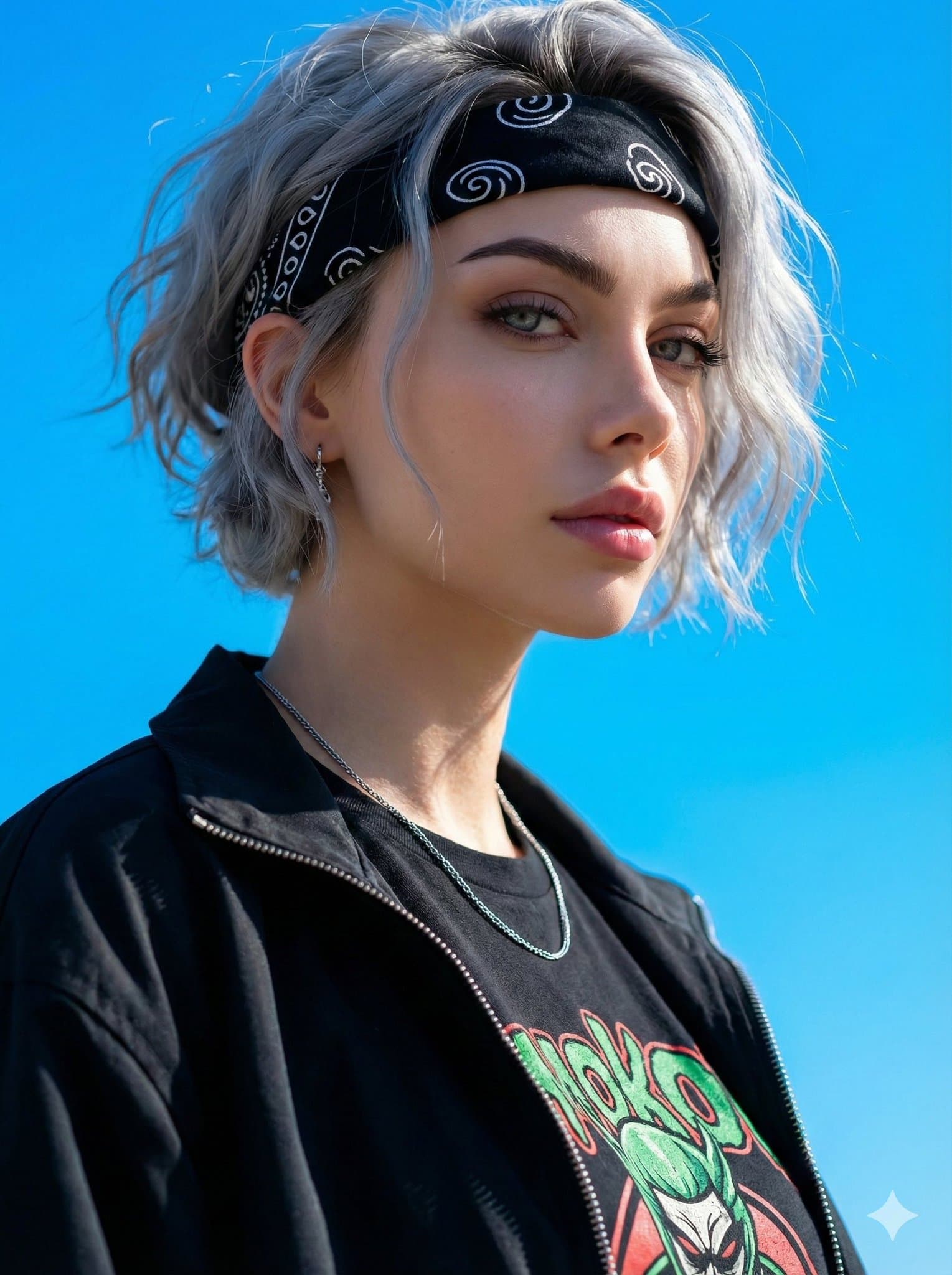 Modern avant-garde close-up of a girl