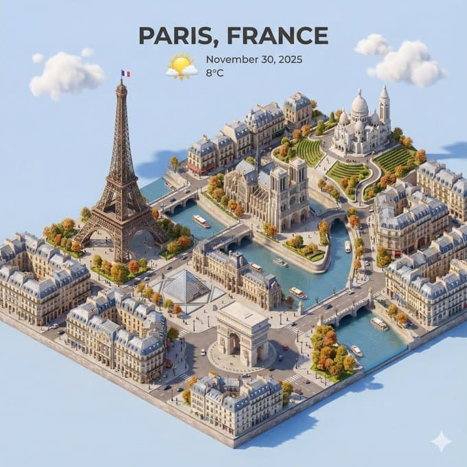 도시 조감도 아이소메트릭 3D 카툰 미니어처 장면